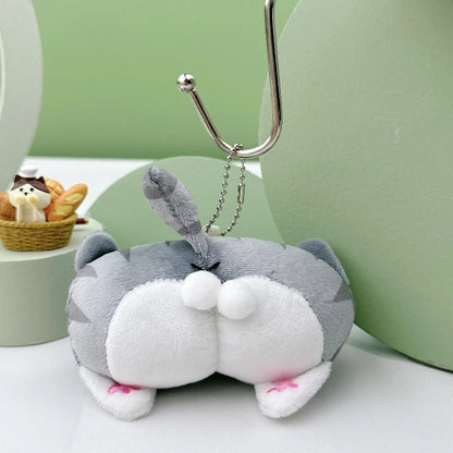 Pastel Cute Cat Dog Plush Keychain Soft Fidget Toy For Backpack Pendant Gift 🐾