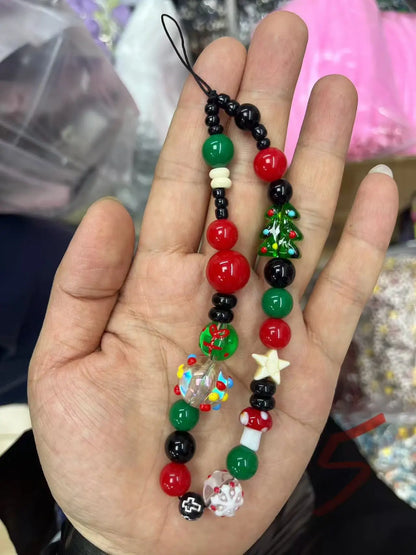 Whimsical Christmas Phone Chain Charm 🎄 Cute Wrist Strap Lanyard For IPhone