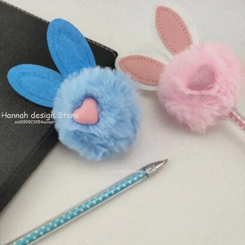 Kawaii Bunny Plush Gel Pen 🐰✨ | Adorable Fluffy Rabbit Stationery for School & Office 🌸💖