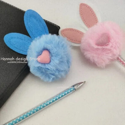 Kawaii Bunny Plush Gel Pen 🐰✨ | Adorable Fluffy Rabbit Stationery for School & Office 🌸💖