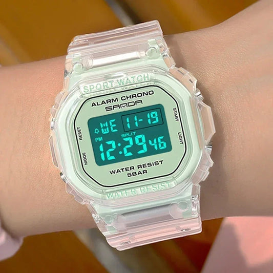 ✨ Kawaii LED Rainbow Wristwatch 🌈 | Cute & Colorful Sports Watch for Girls 🎀 | Waterproof Digital Timepiece 🎉