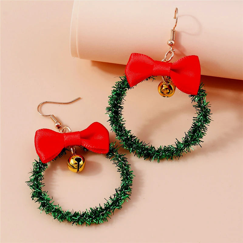Whimsical Christmas Wreath Garland Earrings For Women Holiday Jewelry Gift 🎄