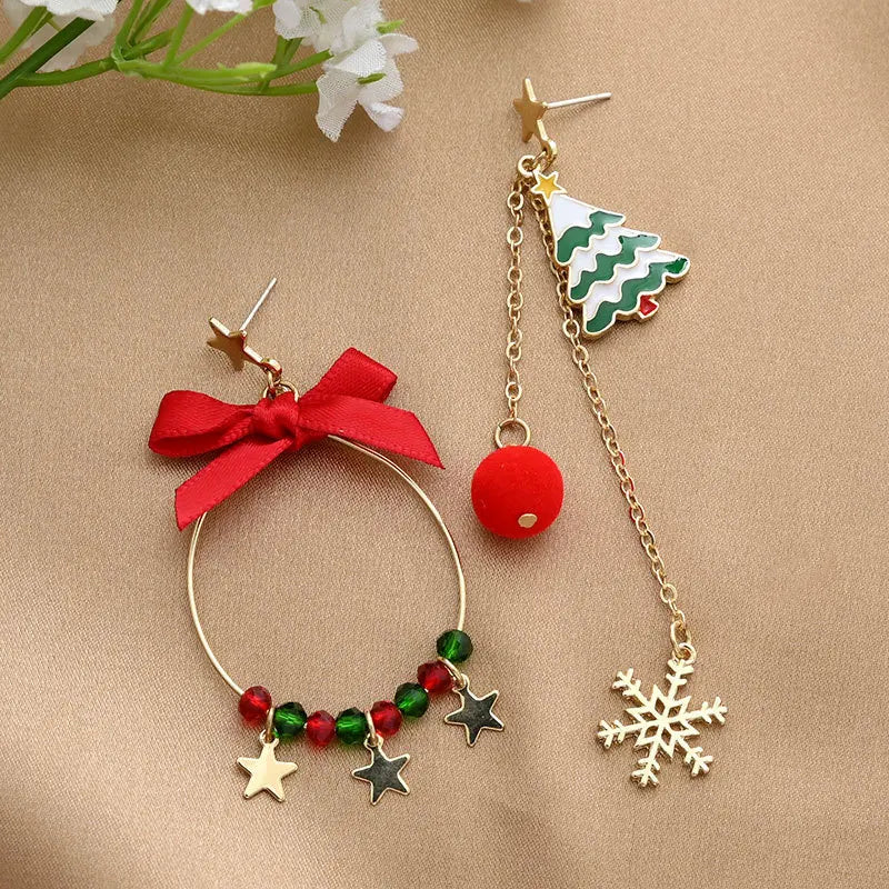 Festive Christmas Tree Drop Earrings For Women Santa Snowman Gift 🎄🎁