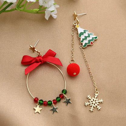Festive Christmas Tree Drop Earrings For Women Santa Snowman Gift 🎄🎁
