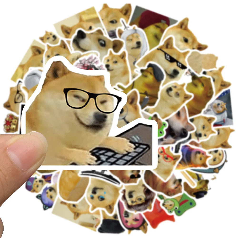 Kawaii Shiba Inu Meme Sticker Pack 🎉🐕 | 50PCS Waterproof Fun for Cars, Laptops & More! 🌈✨