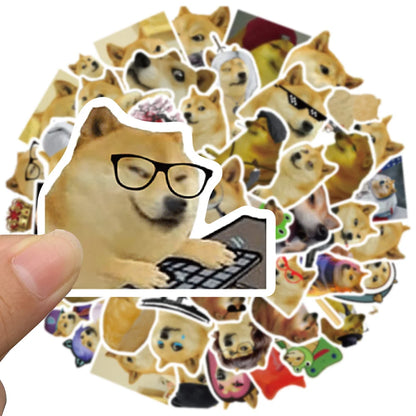 Kawaii Shiba Inu Meme Sticker Pack 🎉🐕 | 50PCS Waterproof Fun for Cars, Laptops & More! 🌈✨