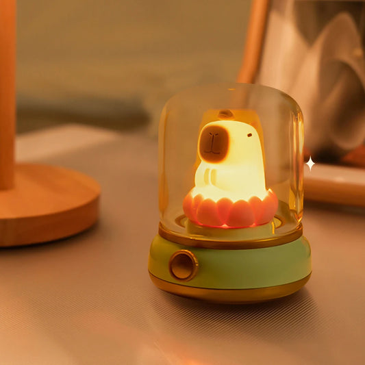 Kawaii Capybara LED Night Light 🌙✨ | Adorable Dimmable Bedside Lamp for Kids 🐾 | USB Rechargeable & Long-Lasting!