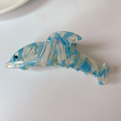 Ocean Friends Hair Claw Clip Acetate Dolphin Seahorse Jellyfish Clip For Women 🐬