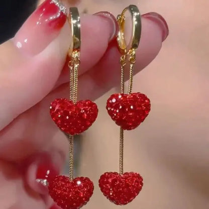 Christmas Red Bow Snowflake Drop Earrings For Women Long Party Jewelry Gift 🎀❄️✨
