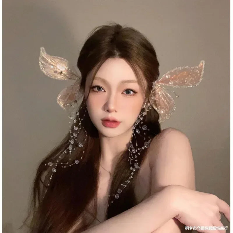 Kawaii Fairy Forest Guardian Headwear 🌸✨ with Enchanted Ears & Sparkling Butterfly Wings 🦋💖