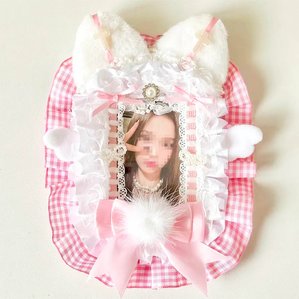 Toploader Lace Photocard Sleeve With White Ribbon Display Holder 🧵🎀📷
