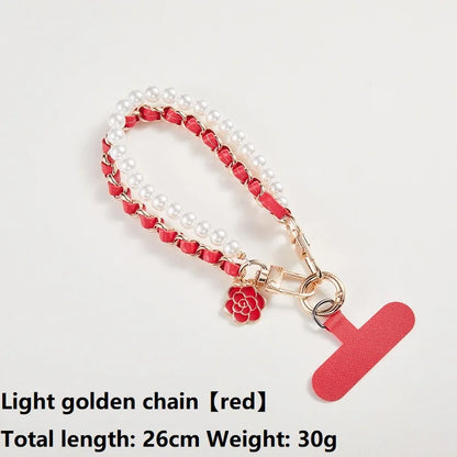 Cute Pearl Doll Phone Lanyard With Bead Chain Anti Loss SJGS19 📱🎀