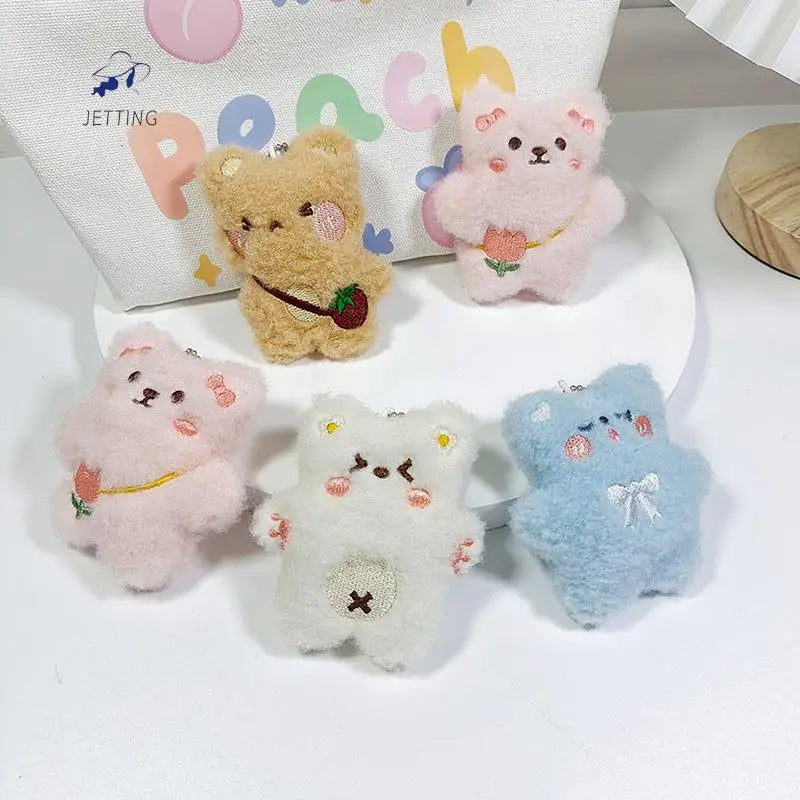 Mini Bear Plushie Keychain 🐻✨ - Adorable Cartoon Charm for Kids' Holiday Cheer! 🎄💕 - Pixie Quill