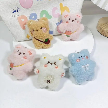 Mini Bear Plushie Keychain 🐻✨ - Adorable Cartoon Charm for Kids' Holiday Cheer! 🎄💕 - Pixie Quill