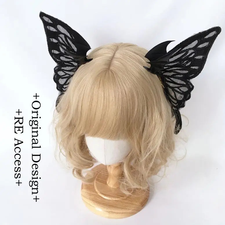 Kawaii Cosplay Angel Wings & Demon Horns Hairpin 🌸✨ | Gothic Lolita Anime Accessories 🎀👹