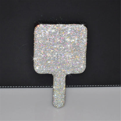 Kawaii Sparkle Heart Makeup Mirror 💖✨ - Travel-Friendly Bling Handheld Beauty Accessory!