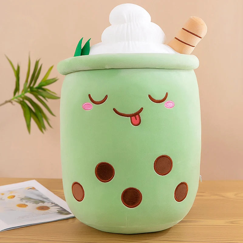 Bubble Tea Buddy ☕️🧸 Plushie - Cute Room Decor & Soft Hug Cushion 🎁✨ - Pixie Quill
