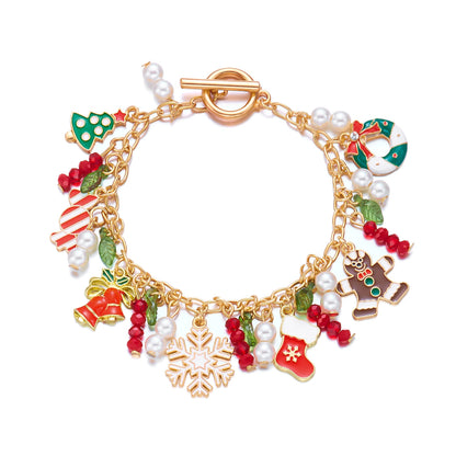 Whimsical Christmas Charm Bracelet For Women Santa Snowman Bell Chain 🎄⛄🎁