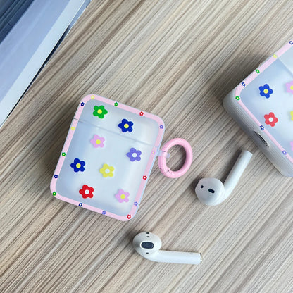 🌸 Cute Floral Silicone Case for AirPods 🌼 Stylish Earphone Cover with Keyring for Girls 🎀 - Pixie Quill