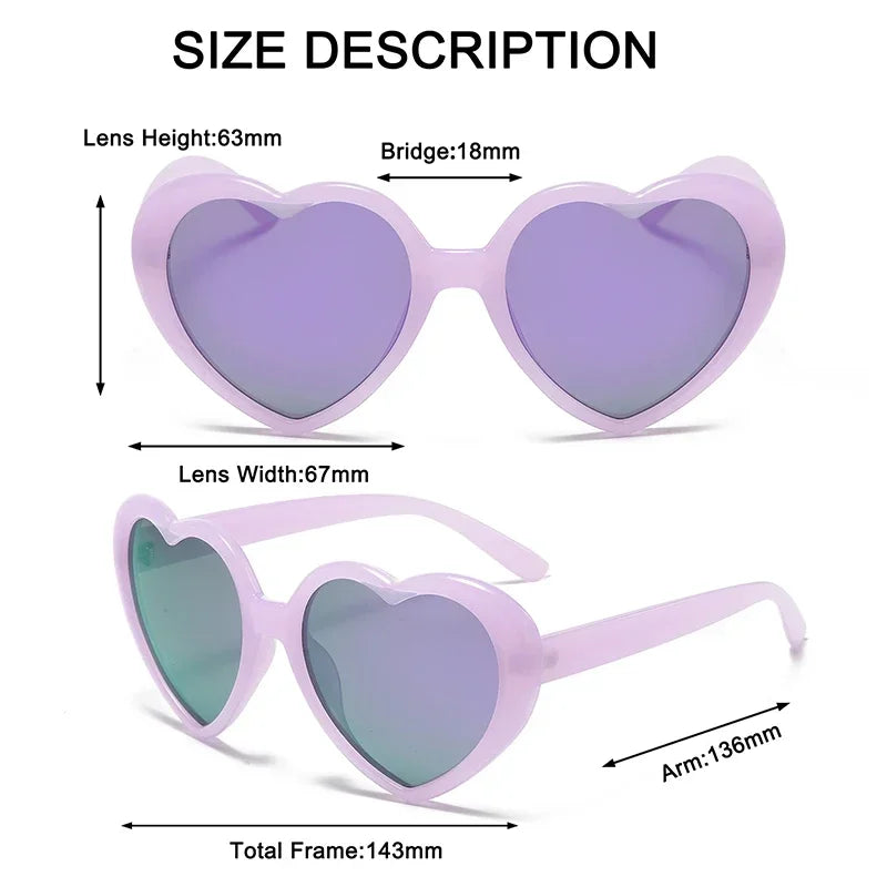 Kawaii Love Heart Polarized Sunglasses 💖✨ | Cute Retro UV400 Eyewear for Trendy Women 🌈🕶️