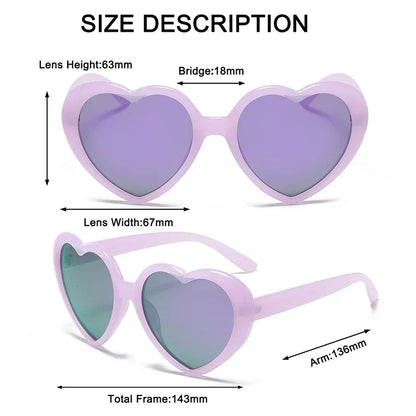 Kawaii Love Heart Polarized Sunglasses 💖✨ | Cute Retro UV400 Eyewear for Trendy Women 🌈🕶️