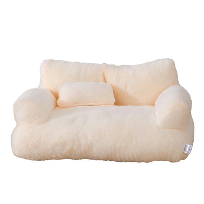 Kawaii Cozy Cat Sofa 🐾✨ Plush Winter Nest for Small Pets 🐱💖 Comfortable & Warm Bed with Pillow!