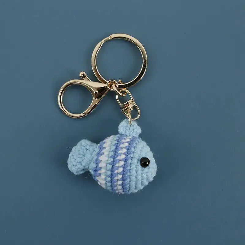 Cute Clown Fish Crochet Keychains For Bags, Handmade Goldfish Charm 🧶🐠