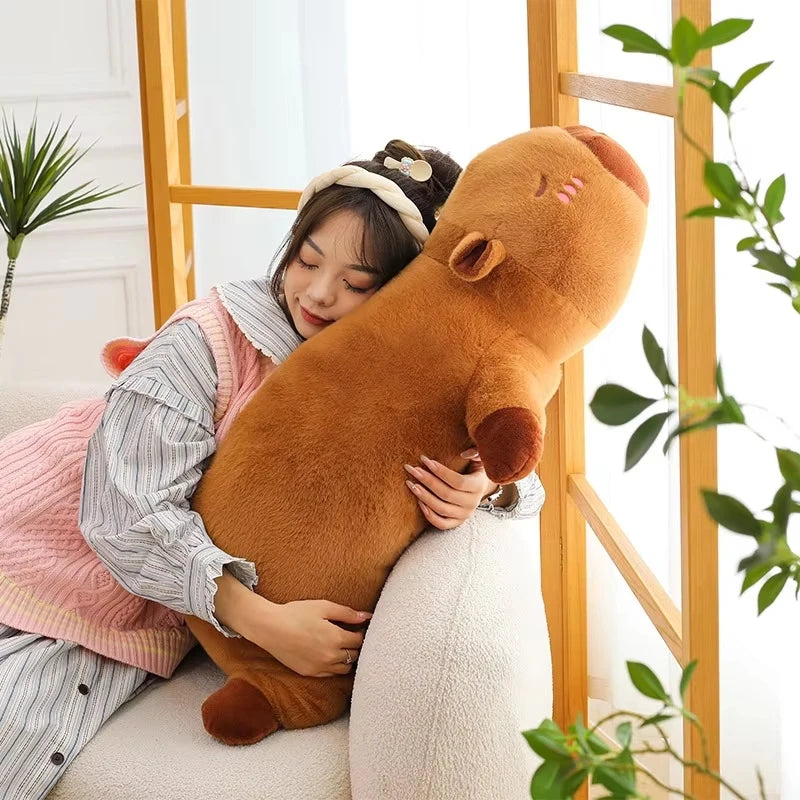 Adorable Kawaii Capybara Plush Pillow 🐾✨ | Fluffy Stuffed Animal Cushion for Cozy Naps & School Snuggles!