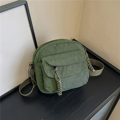 🎀 Adorable Corduroy Crossbody Cutie 👜✨ Small Square Shoulder Bag for Trendy Adventures 🎉 - Pixie Quill