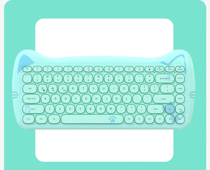 Kawaii AJAZZ 3060i Bluetooth Keyboard 🌸 84-Key Cute & Portable Wireless Design for PC 💕 Perfect Gift for Girls!