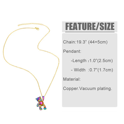 Kawaii Gold-Plated Rainbow Puppy Necklace 🐶✨ | Cute Animal Jewelry Gift for Women 🌈💖