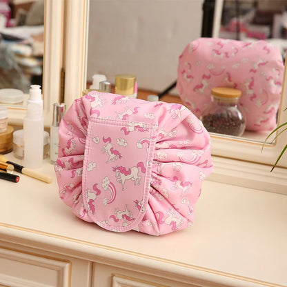 Kawaii Floral Drawstring Makeup Bag 🌸✨ | Portable Waterproof Cosmetic Pouch for Travel & Toiletries 💖👜