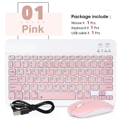 Cute & Compact 10-Inch Bluetooth Mouse & Spanish Keyboard Set for iPad & Tablets 🐾✨ Perfect for On-the-Go!