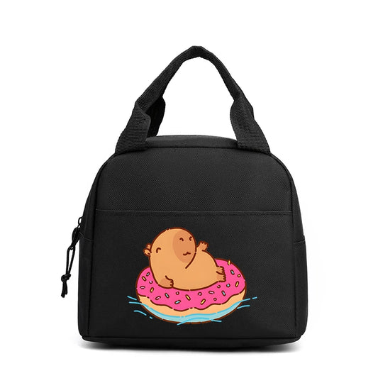 Kawaii Cartoon Capybara Insulated Lunch Bag 🍱✨ - Fun Bento Cooler for Kids & Adults 🌟 Perfect for Office, School & Picnics! 🐾