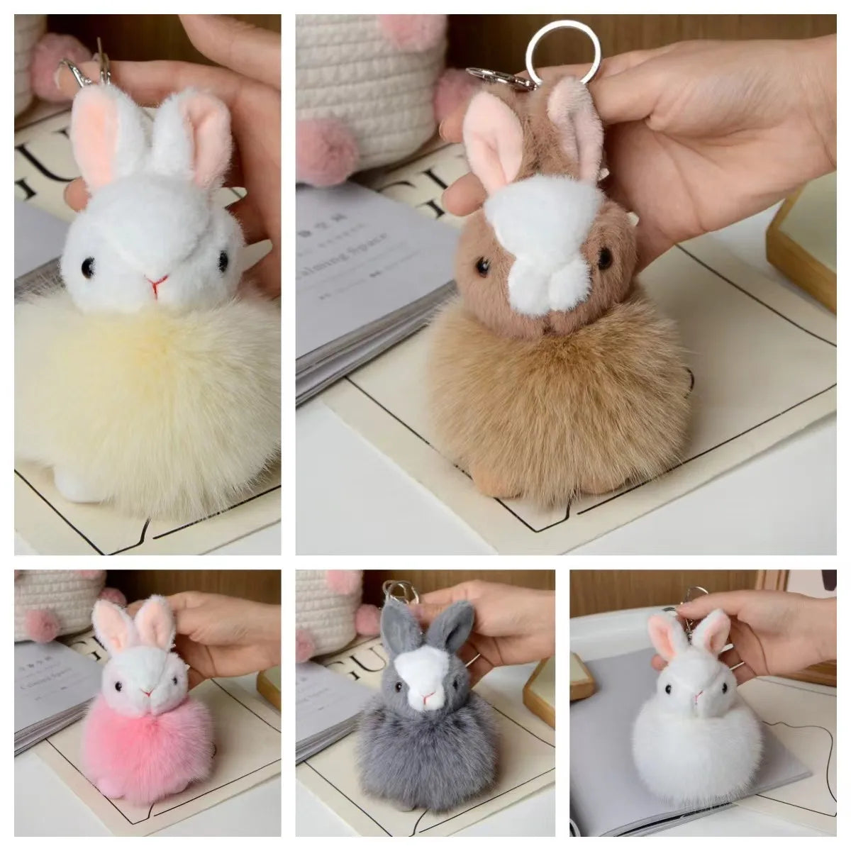 Adorable Fox Plush Key Chain Pendant With Rabbit Fur Ball For Car And Backpack 🦊