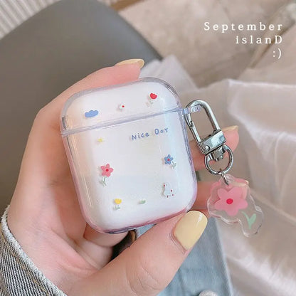 ✨ Cute Bear AirPods Case 🐻 - Soft Silicone Cover with Keychain for All Models! 🎧💖 - Pixie Quill