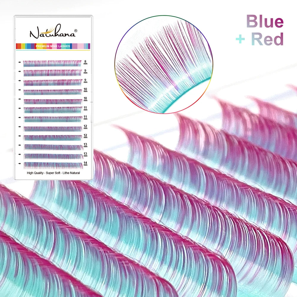 🌈 Kawaii Ombre Rainbow Faux Mink Eyelashes - Colorful Gradient Extensions! 🦄✨