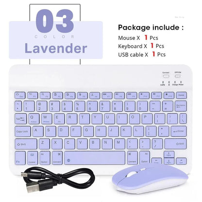 Cute & Compact 10-Inch Bluetooth Mouse & Spanish Keyboard Set for iPad & Tablets 🐾✨ Perfect for On-the-Go!