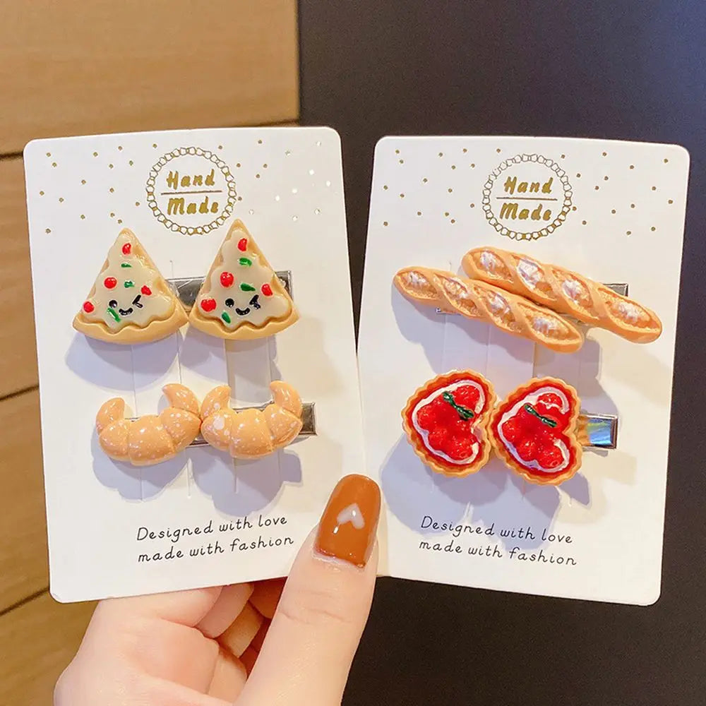 Kawaii Egg Tart Duckbill Clips 🐥🍰 | Adorable Simulated Food Hairpins for Kids & Girls 💖✨