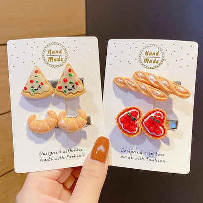 Kawaii Egg Tart Duckbill Clips 🐥🍰 | Adorable Simulated Food Hairpins for Kids & Girls 💖✨