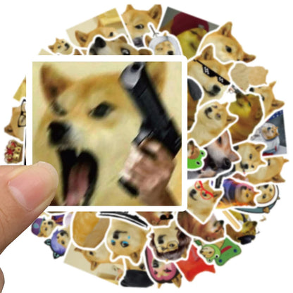 Kawaii Shiba Inu Meme Sticker Pack 🎉🐕 | 50PCS Waterproof Fun for Cars, Laptops & More! 🌈✨