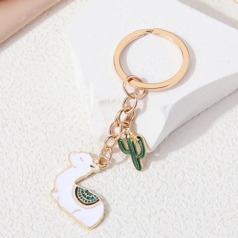 Alpaca & Cactus Keychains 🌵✨ Cute Animal Key Rings for Friendship Gifts 🎁 Handmade DIY Jewelry for All!