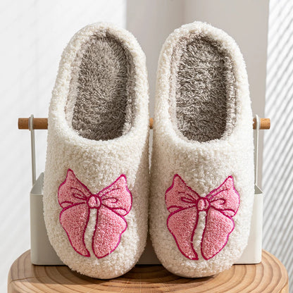 Kawaii Cozy Bow Slippers 🥰✨ | Soft Cotton Indoor Winter Shoes for Ultimate Comfort 🌟