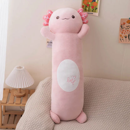 Kawaii Axolotl Plush Pillow 🐾 | Adorable Cartoon Cushion 🎀 | Perfect Gift for Birthdays & Xmas 🎉