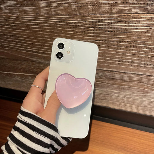 Phone Holder Popular Socket Griptok Finger Grip Bracket Stand Love Heart Ins Style Cute Poping Pink White Cellphone Accessory - Pixie Quill