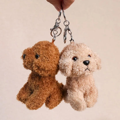 12CM Teddy Plush Keychain Dog Pendant For Backpack And Car Decor 🐶🎀