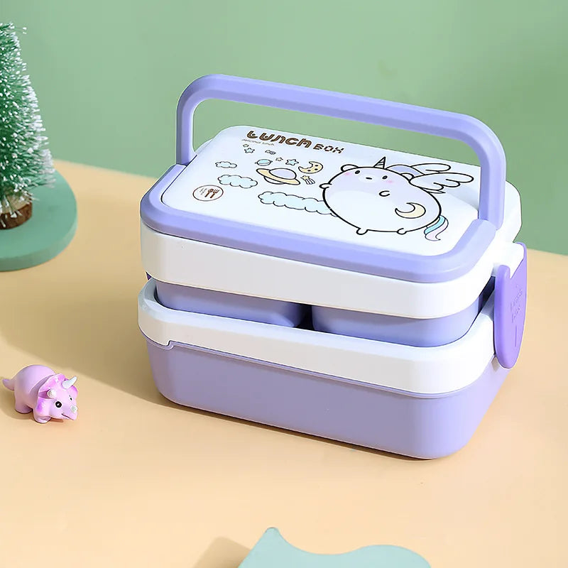 Kawaii 1350ML Bento Box 🍱✨ | Portable & Leakproof Lunch Container with Spoon & Fork 🍴🌸 | Perfect for School Girls!