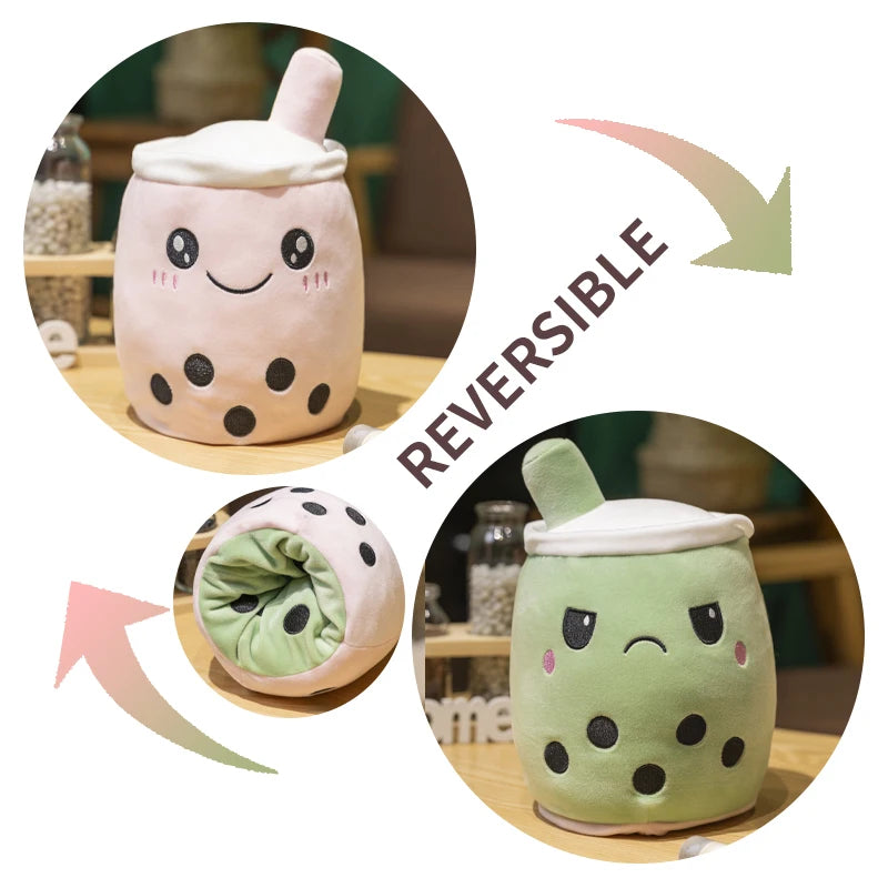 💖 Boba Buddy Plushie 🍵✨ Reversible Cuddle Toy with Secret Pouch! 🎈 - Pixie Quill