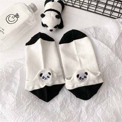 Panda Palooza 🐼✨ Adorable Embroidered Ankle Socks for Fun-Loving Feet!