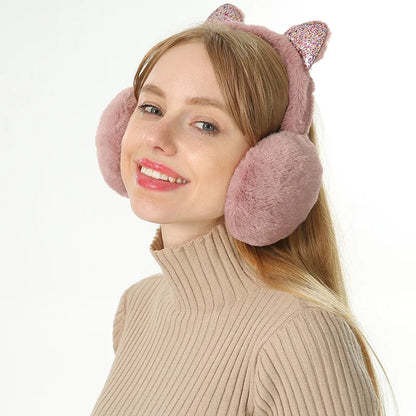 Kawaii Cat Ear Plush Earmuffs 🐾❄️ Cozy Warmth for Girls & Kids!